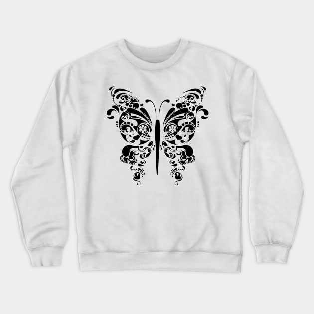 Ornamental Butterfly Crewneck Sweatshirt by Design Anbay